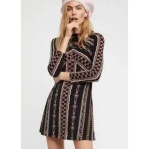 Free People Stella Print Long Sleeve Mini Dress